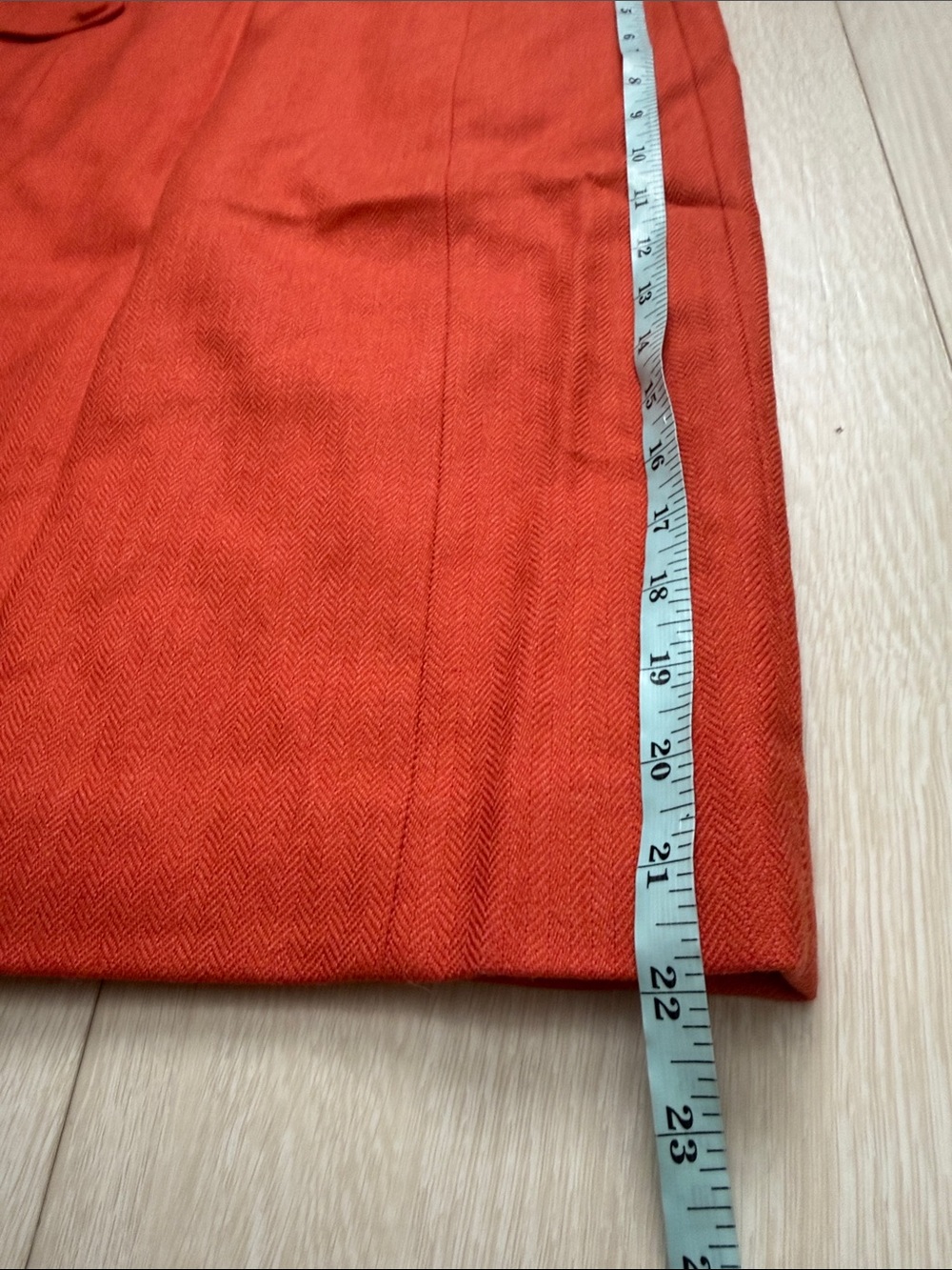 J. Crew Orange Red Button-Tab Pencil Skirt - Picture 5 of 8